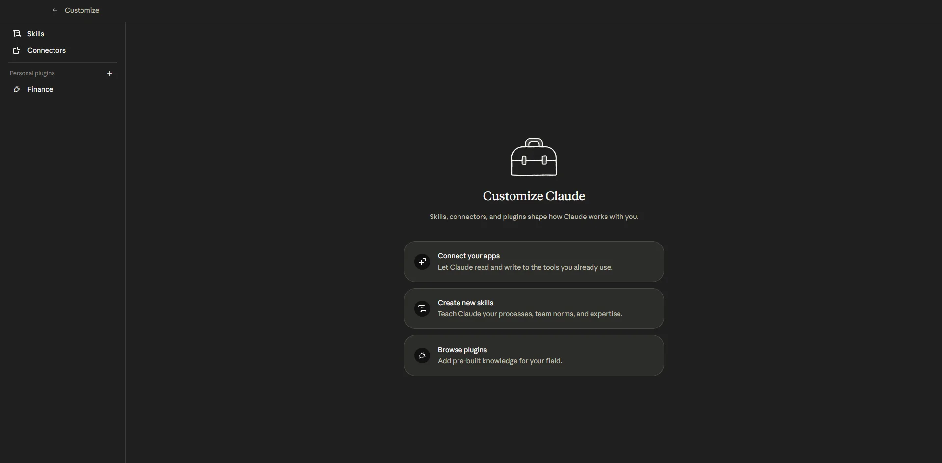 Claude Cowork interface highlighting the four key features in the left navigation: Plugins, Skills, Connectors, and Scheduled Tasks