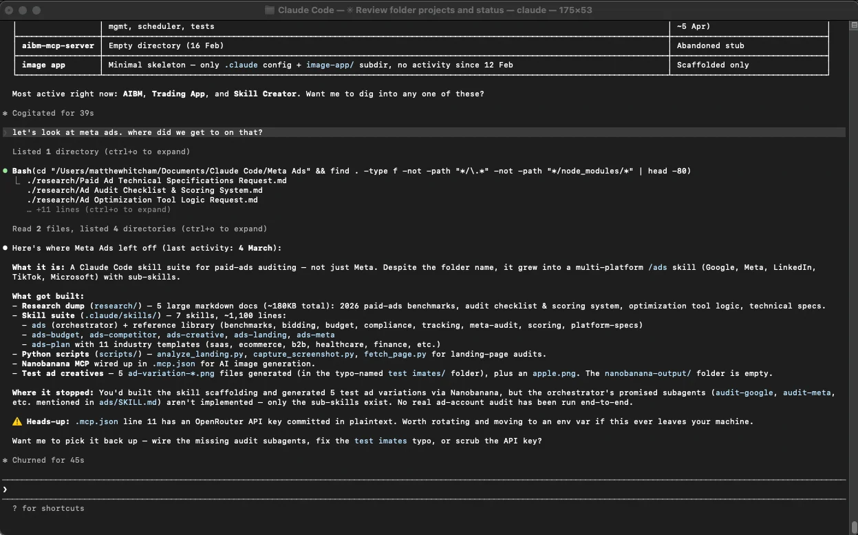 Claude Code completing a task in the terminal