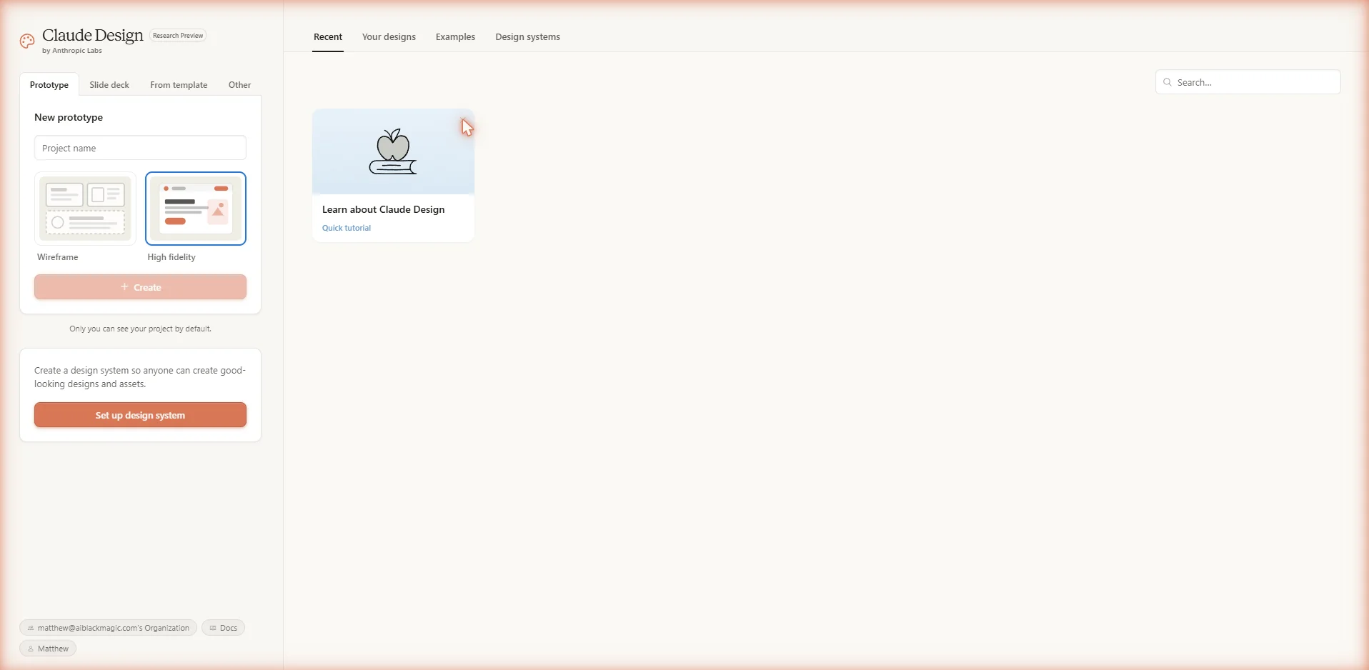 Two-pane Claude Design interface with the chat panel on the left and a generated mobile prototype rendering on the canvas on the right.