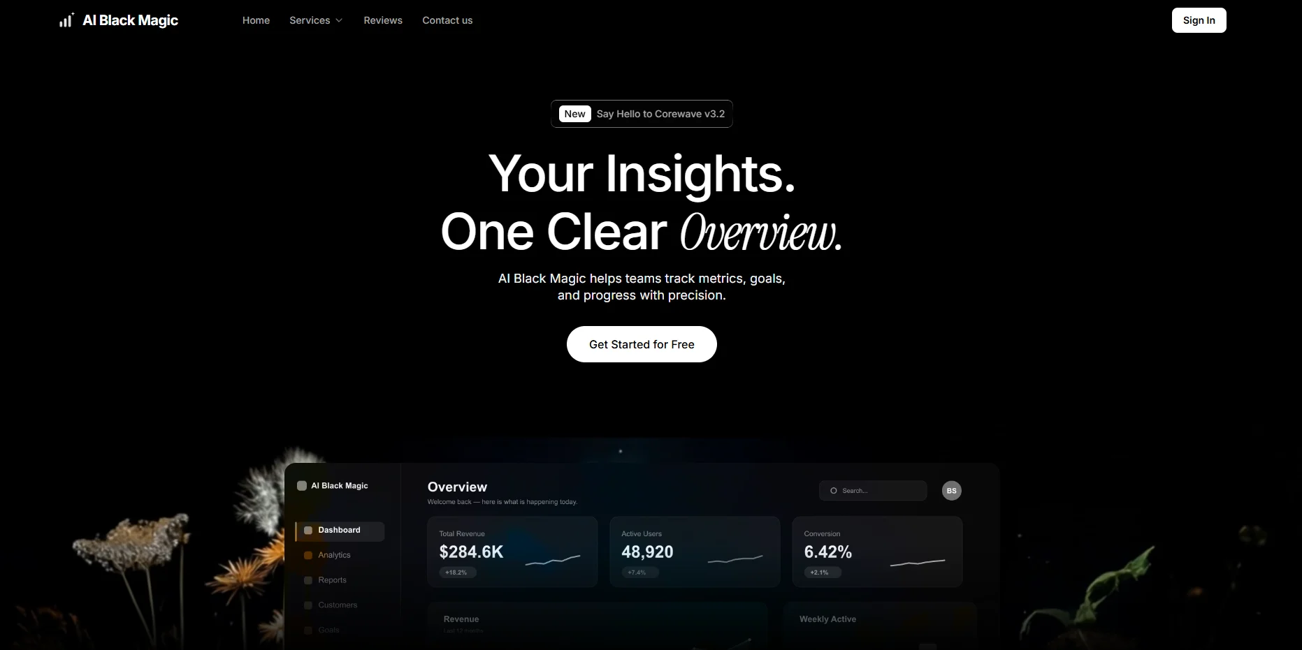 Screenshot of one-shot landing page build, sample 06